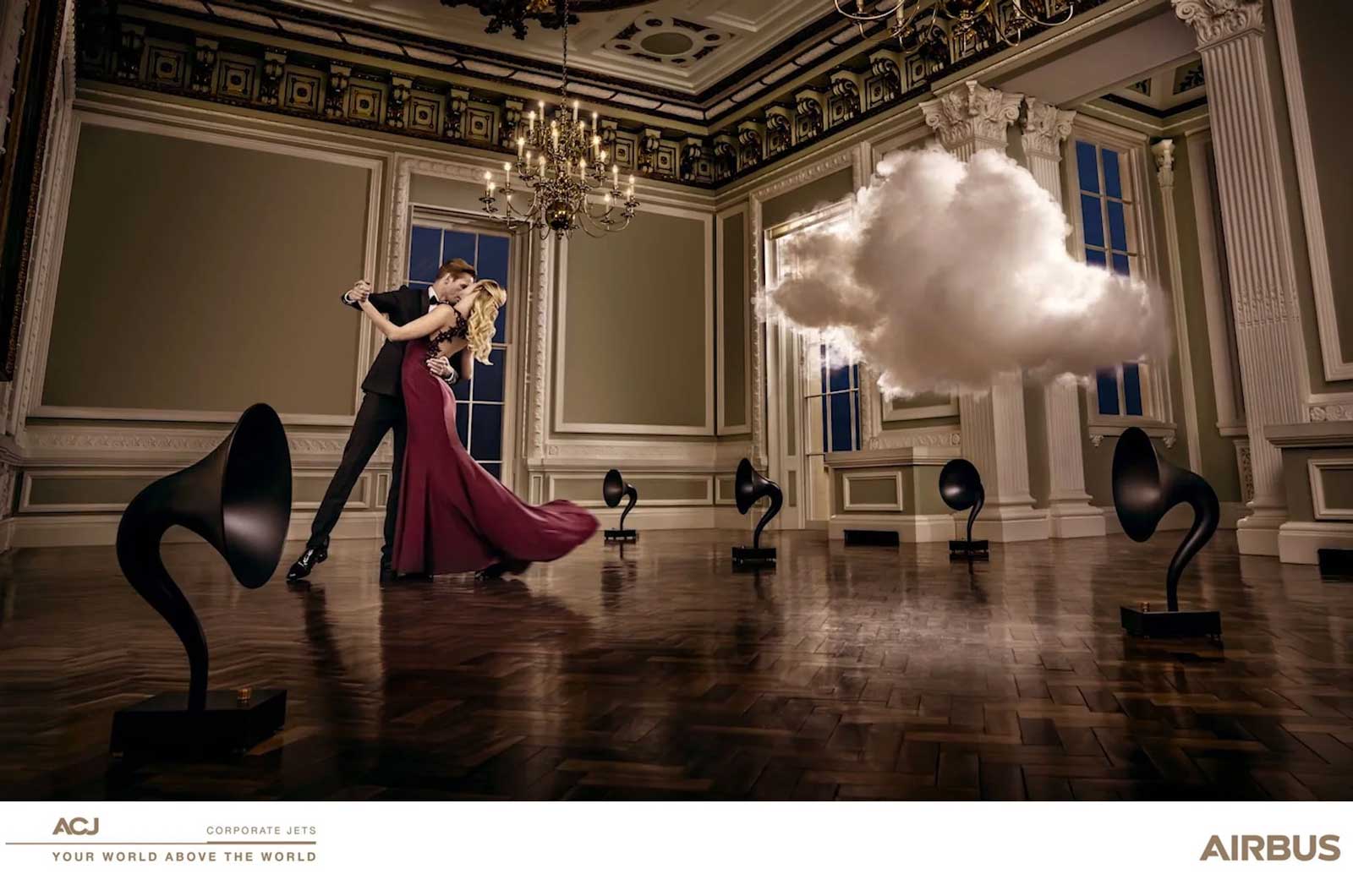  Stylized Gramophone Props | Airbus | Prop design and practical cloud effect development for worldwide ad campaign 