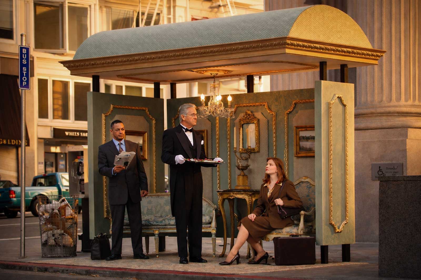  Luxury Bus Shelter | Grey Poupon | Hyperbolic urban shelter concept elevating everyday transit into spectacle 