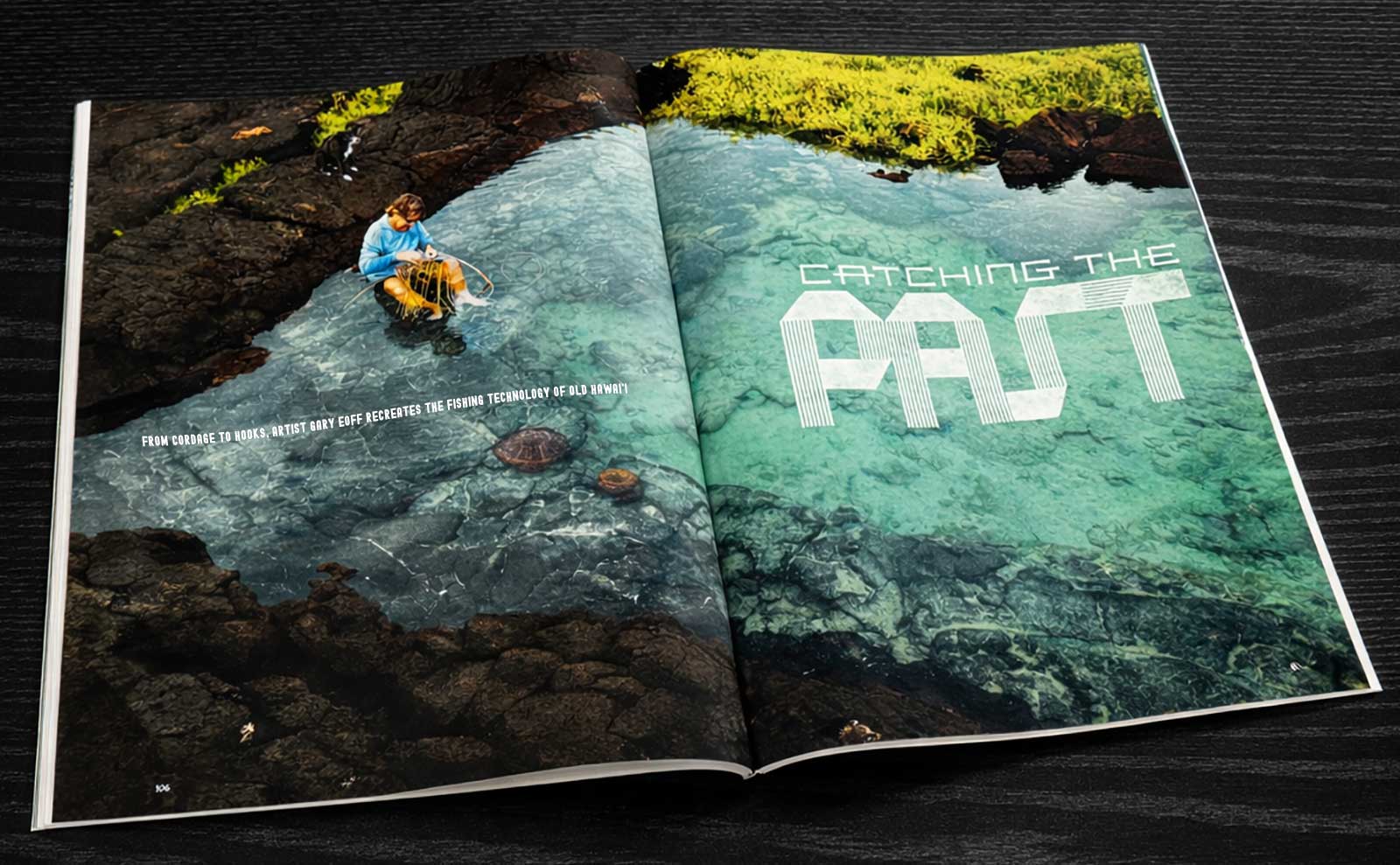  Editorial Layout | Hana Hou Magazine | Graphic restraint allowing imagery and custom typography to carry the narrative 