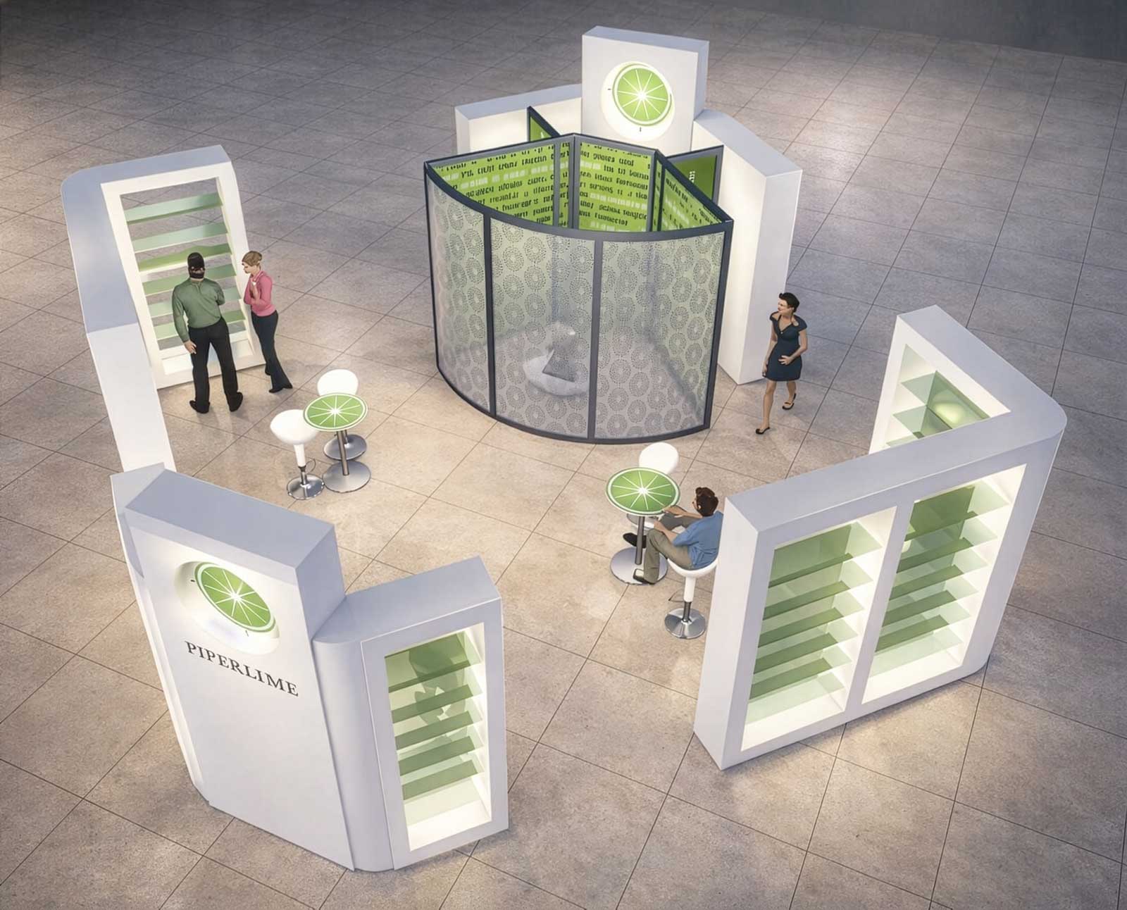  Marketing Booth 3D Rendering | Piperlime | Vectorworks model rendered for a modular mobile marketing environment 