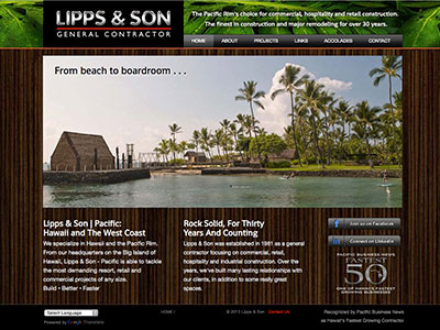 Business site for general contractor Lipps & Son