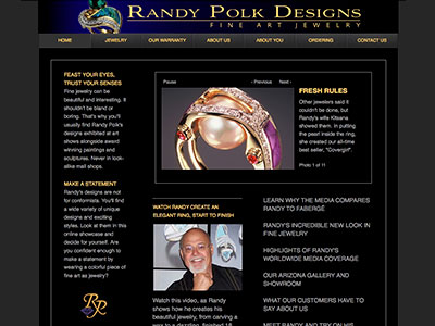 Portfolio site for custom jeweler Randy Polk