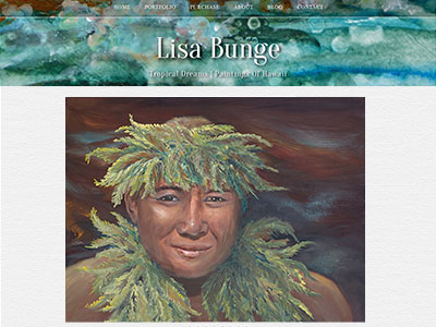 Portfolio site for Kona artist Lisa Bunge