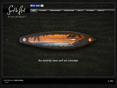 Business site for Surf to Art custom surf art