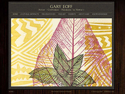 Portfolio site for artist/craftsman Gary Eoff