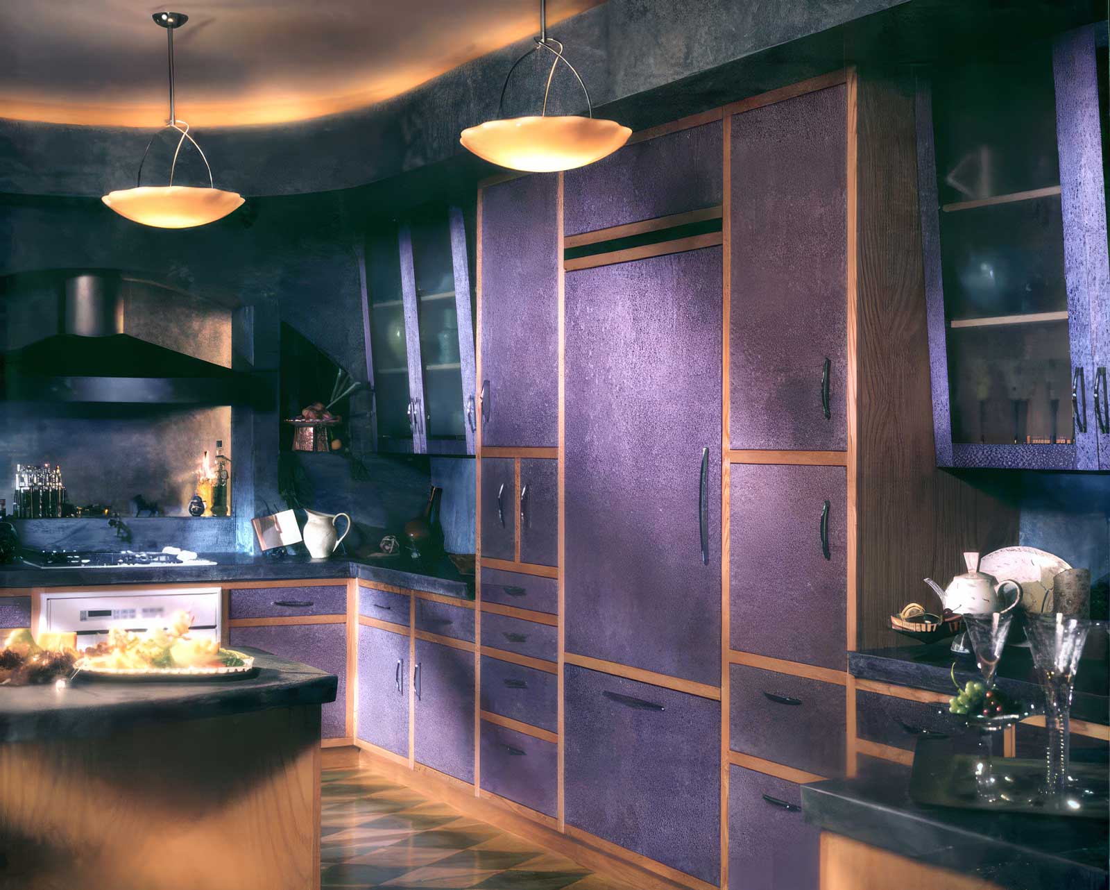  Amana Kitchen Set | Magazine Advertising | Veneered cabinetry, venetian plaster finishes, and integrated illuminated soffit 