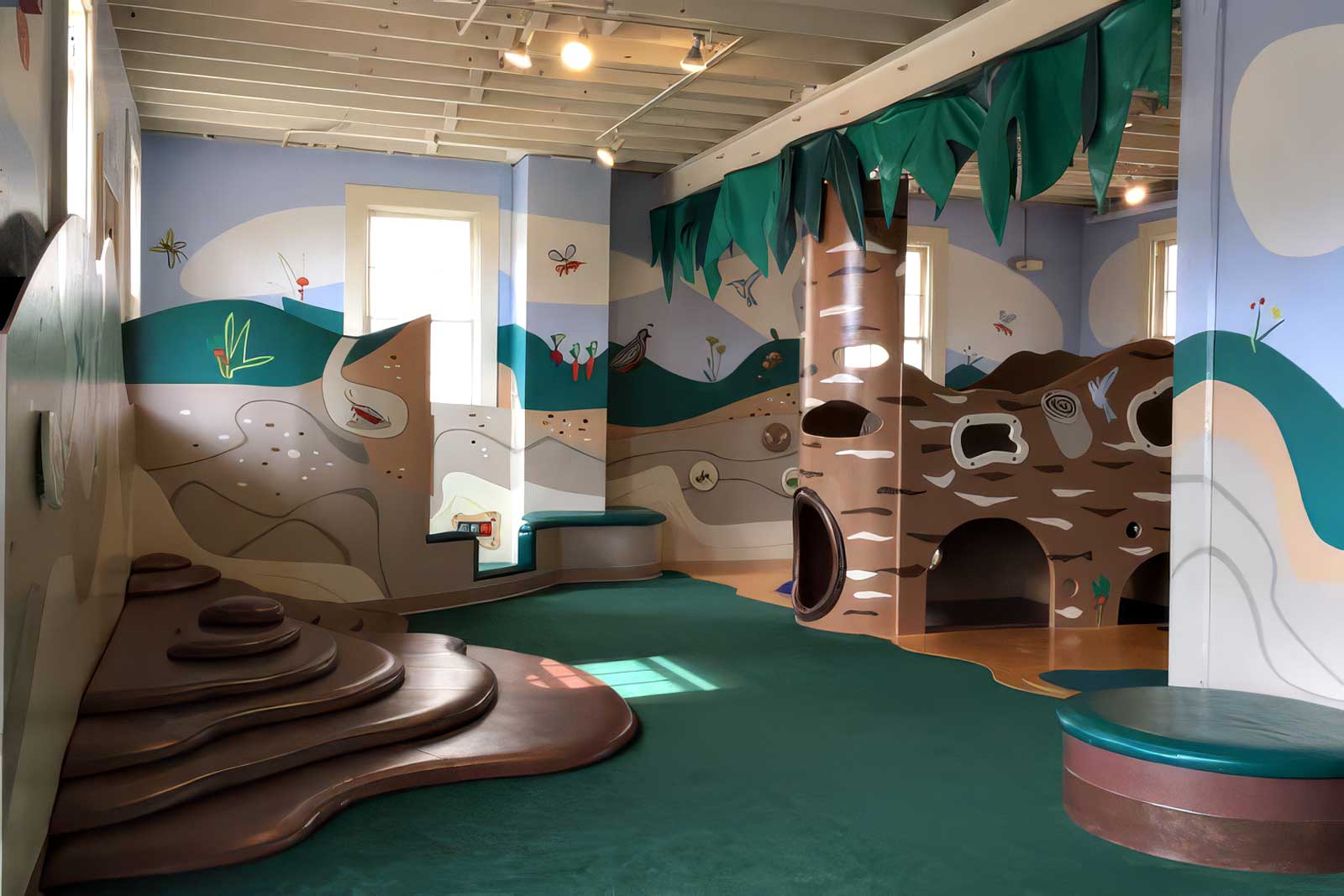  Below Ground | Bay Area Discovery Museum | Additional view of padded crawl-through environment 