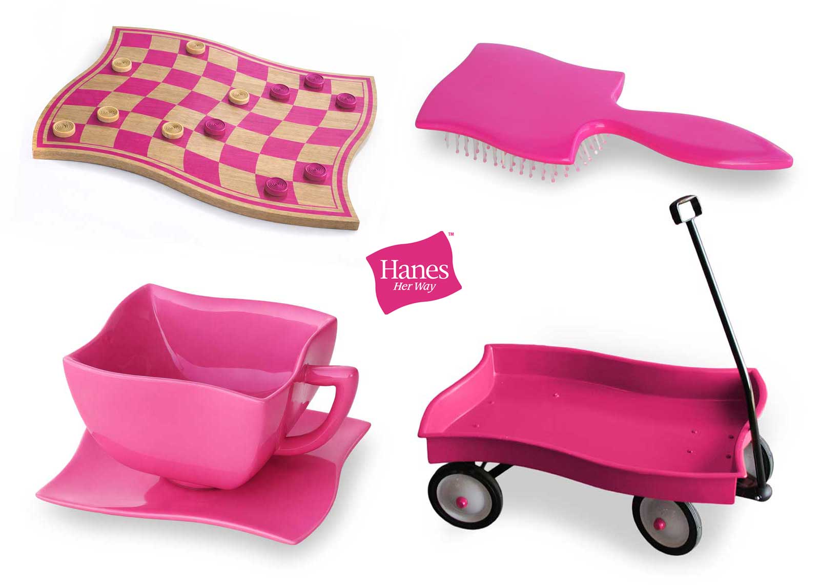  Logo Shape Objects | Hanes | Brand flag translated into fully functional objects for an award winning campaign, HDPU, polyurethane, steel and wood 