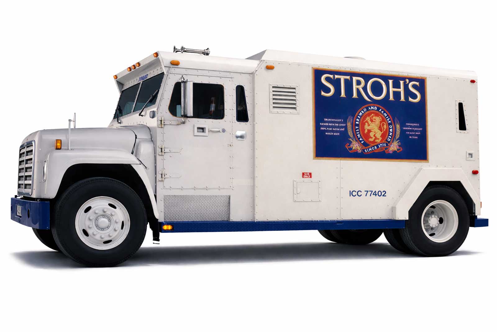  Armored Beer Truck | Stroh's | Real armored car adapted with temporary facade panel 