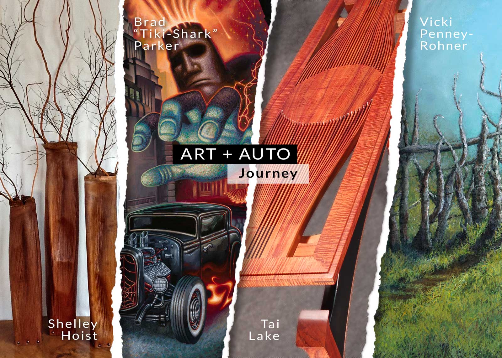  Promotional postcard design for art event 