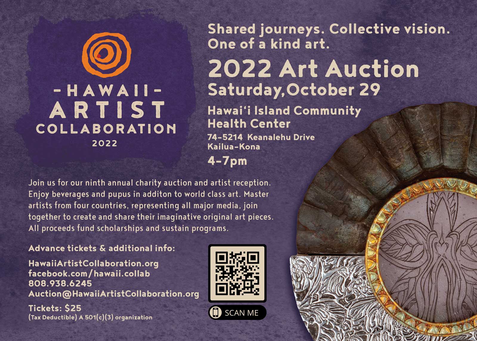  Promotional postcard and ad design for charity auction 