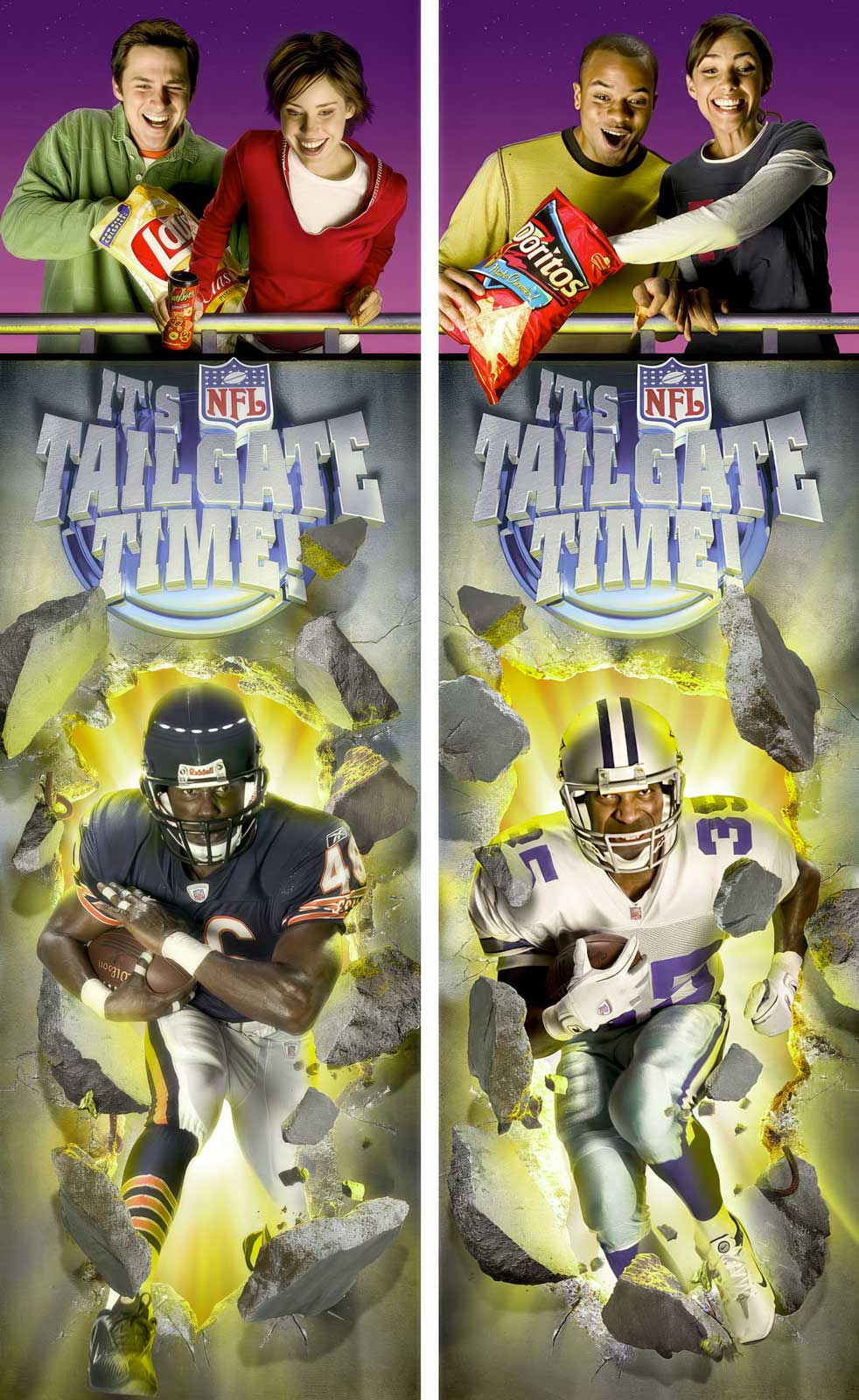  NFL retail point-of-sale display graphics developed for in-store activation campaign. Designed and prepared for large-format output and physical installation. 