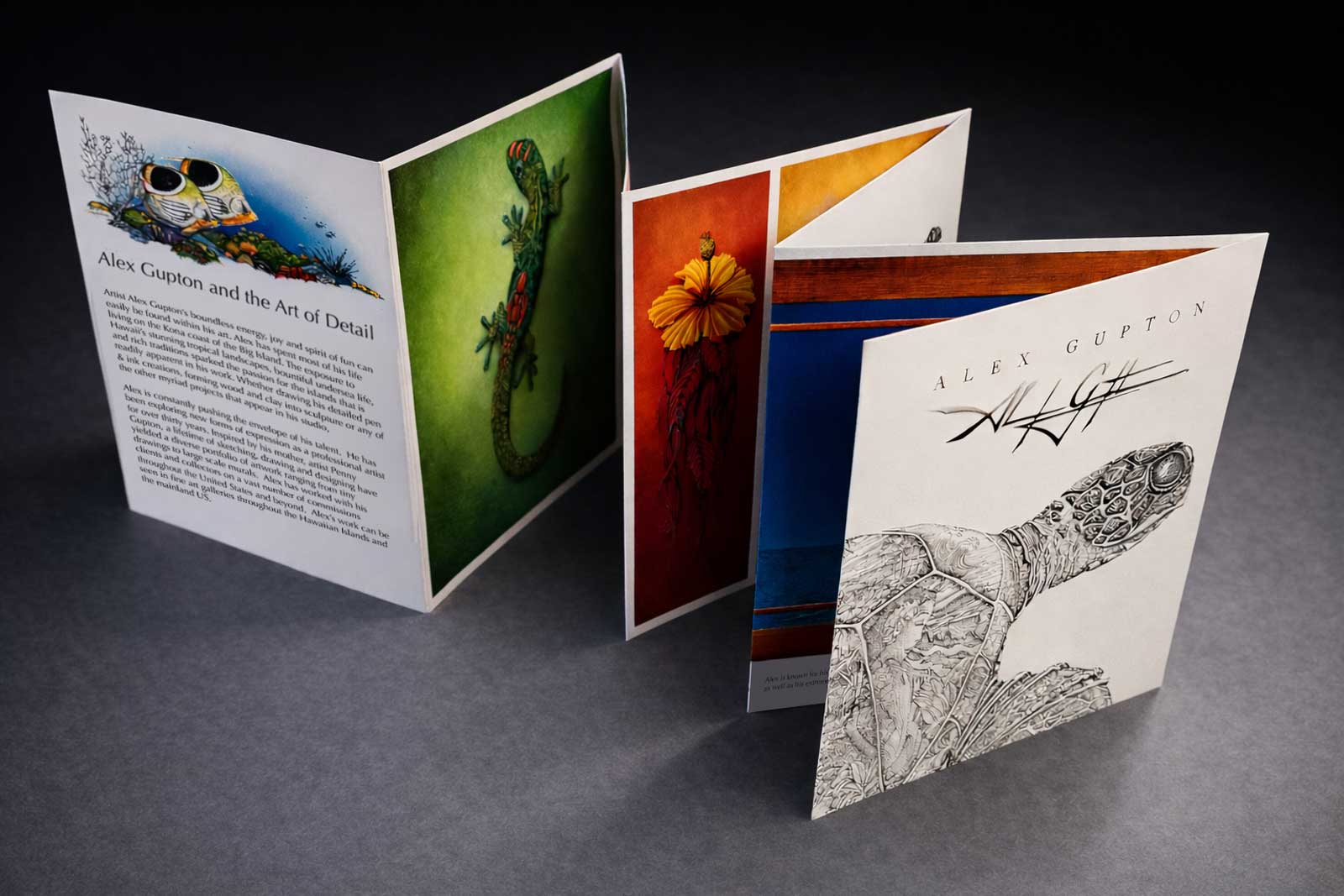  Accordion-fold advertising collateral layout developed for a professional artist. 