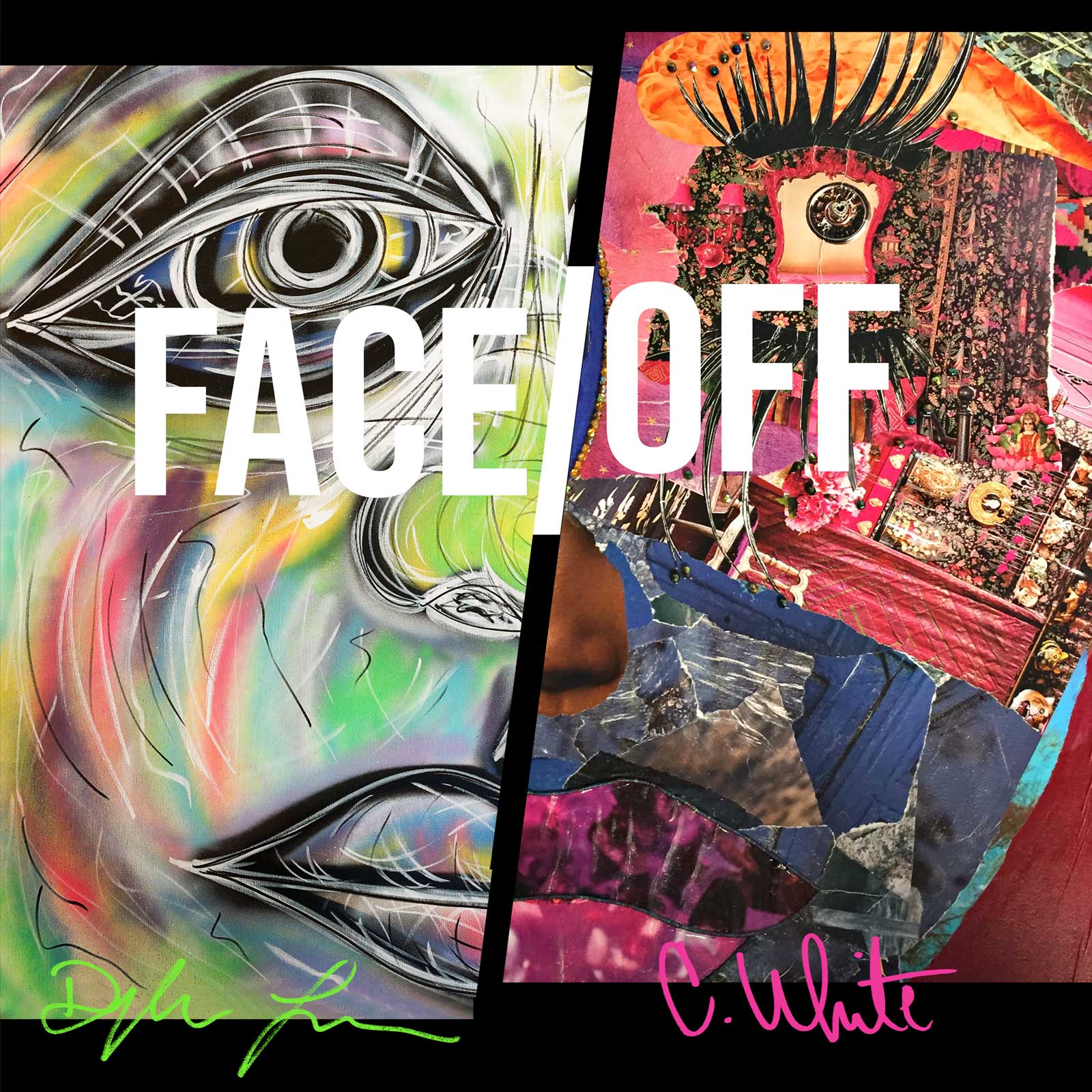  Album Cover | Face Off | Split identity graphics for collaboration between two musicians 