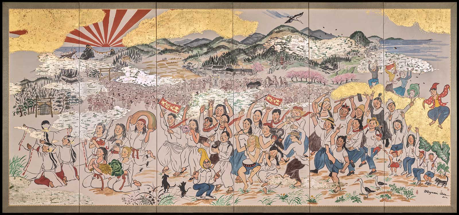  Folding screens, Amaterasu the Sun Goddess, 2012, Mayumi Oda, Los Angeles County Museum of Art, Los Angeles
 