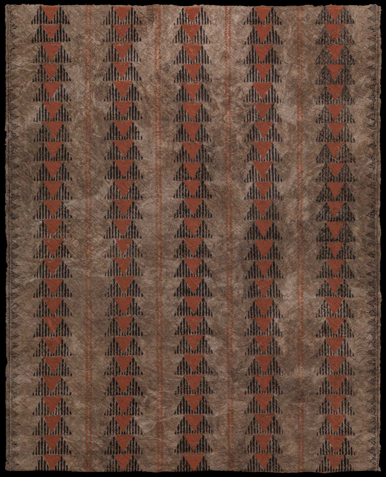  Stamped kapa design, artist unknown, c. 1840, Bishop Museum, Honolulu 