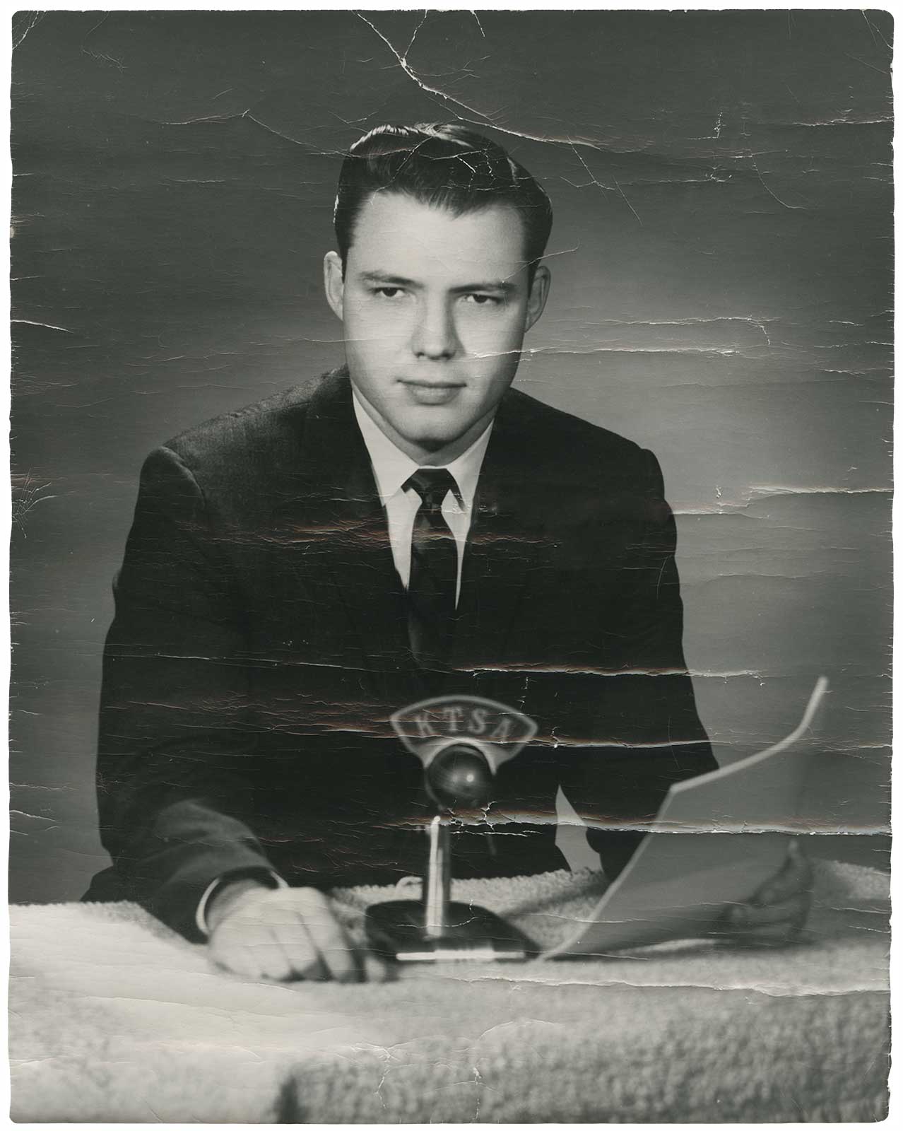  Severely creased & cracked photo (not digitally restored), photographer unknown, c. 1956, private collection 
