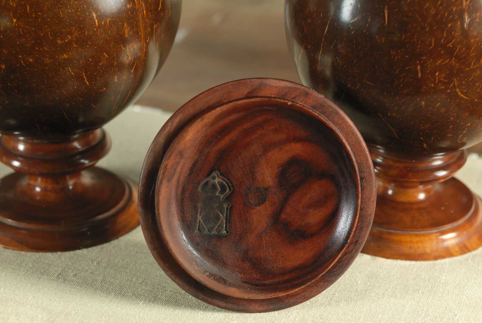  Koa wood goblets, c. 1800, Four Seasons Hualalai collection 