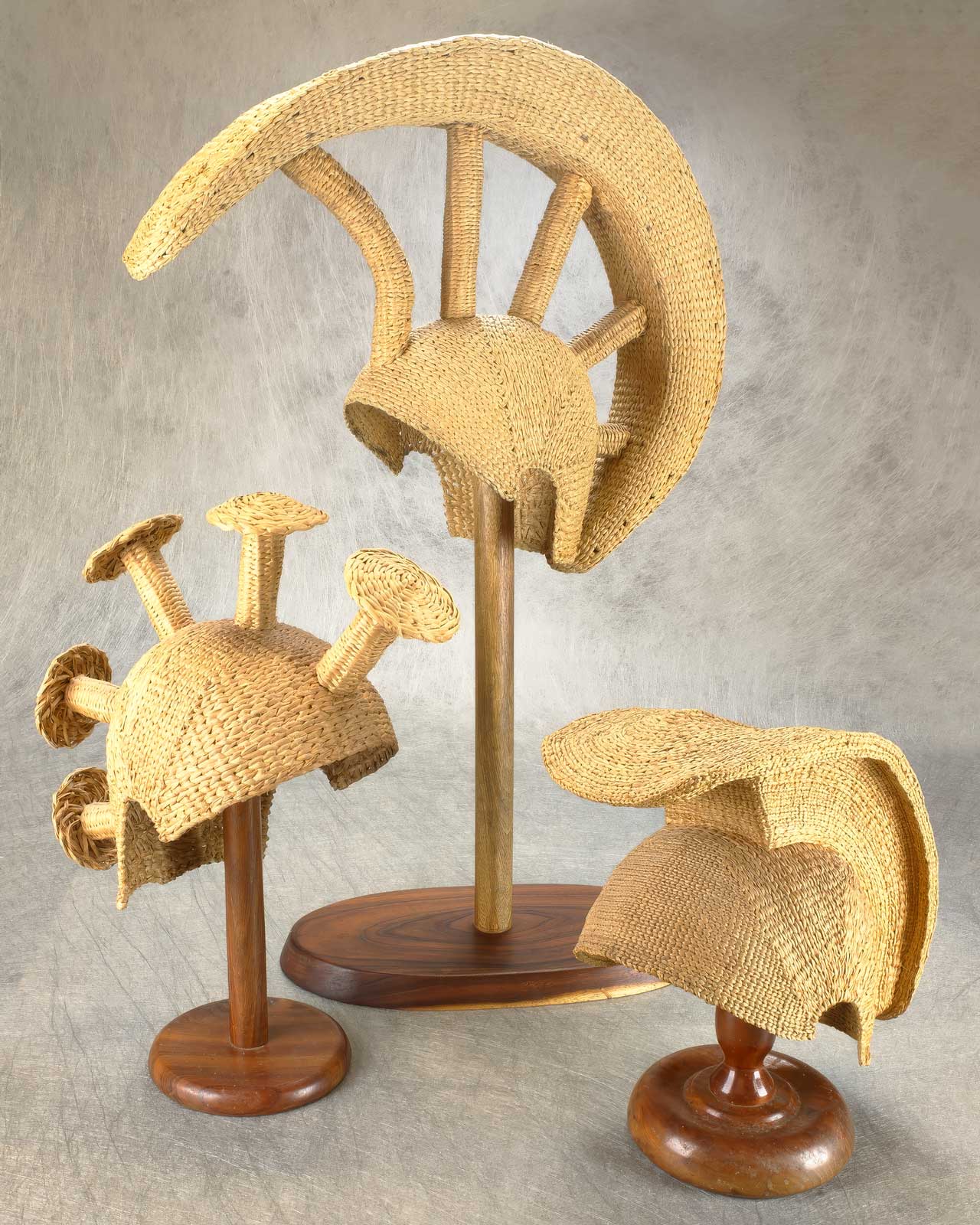  Mahiole helmet reproductions, 'ie'ie, Gary Eoff, 2005, private collection 