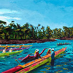 canoe race painting