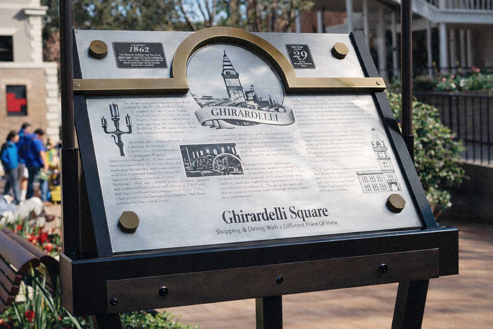  Historic Signage | Ghirardelli Square | Powdercoated exterior signage integrating contemporary fabrication with historic character 