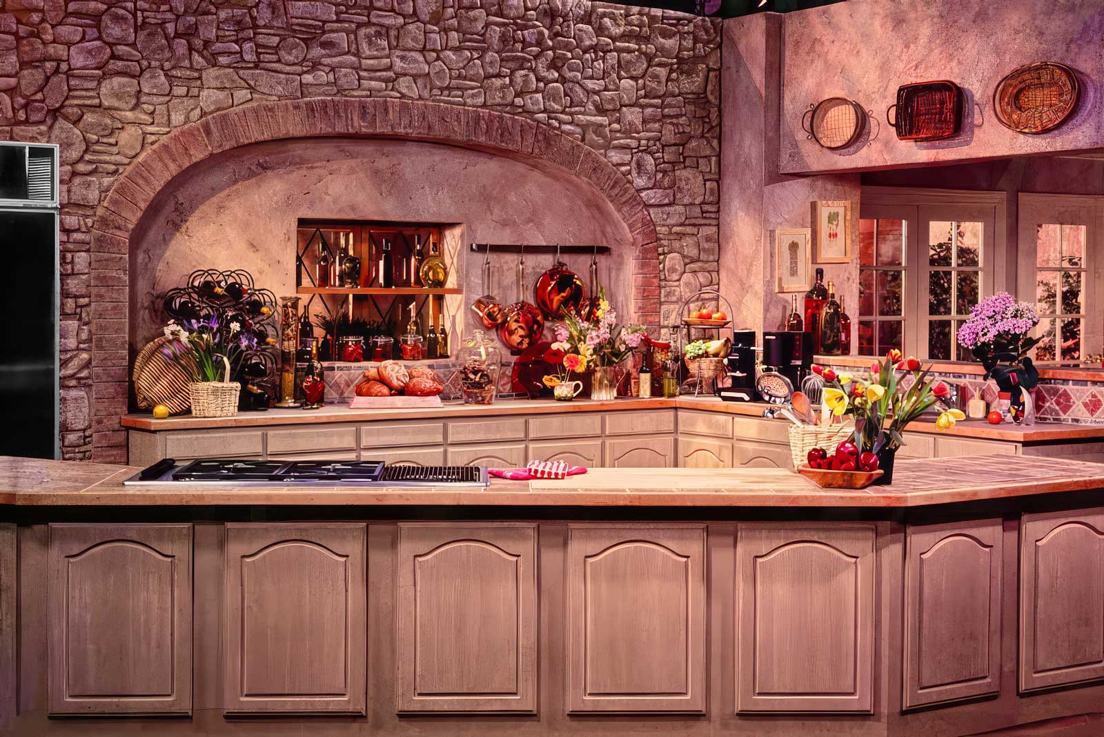  Biba’s Italian Kitchen | PBS cooking show set |
Old-world country estate set, shot in the studio. 