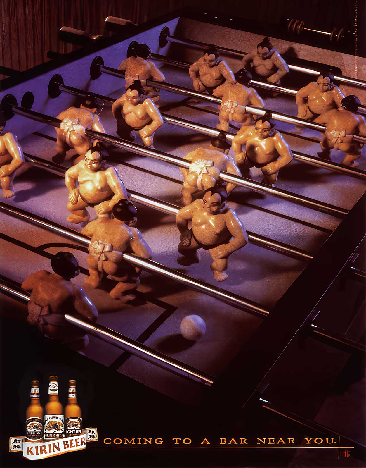  Sumo Foosball Table | Difficult to play custom game for Kirin Beer magazine ad. 