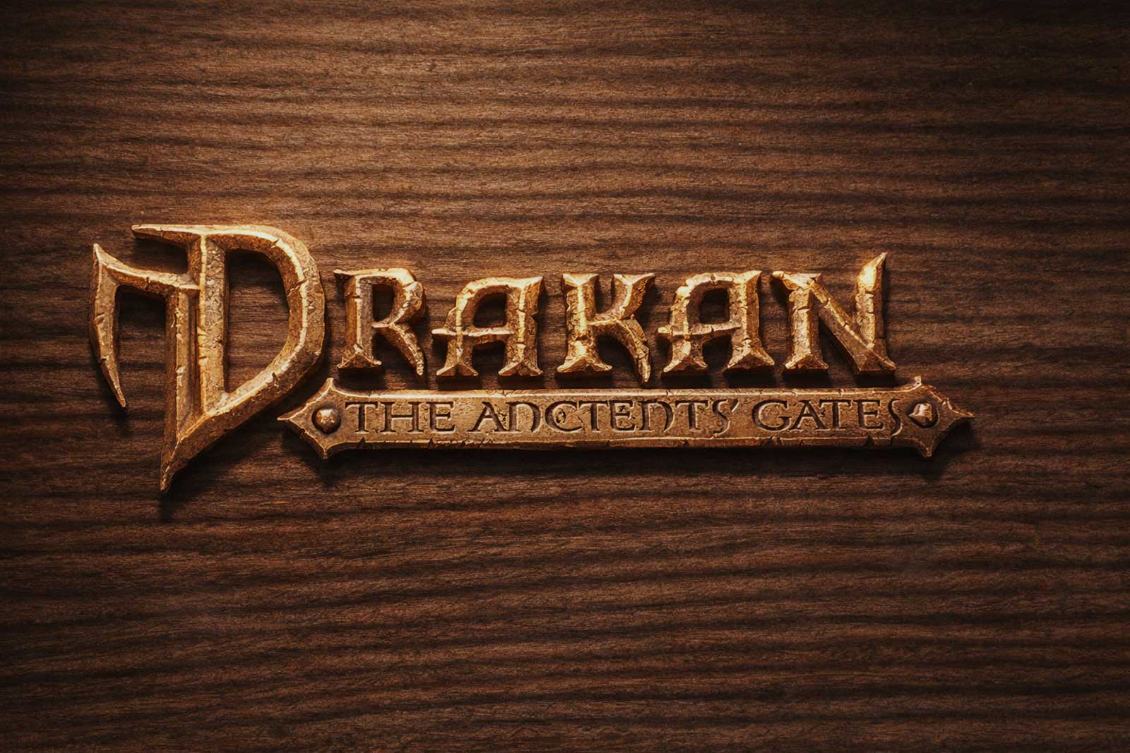  Drakan Logo | Distressed metal logo to promote video game | Wood and milled/carved brass 