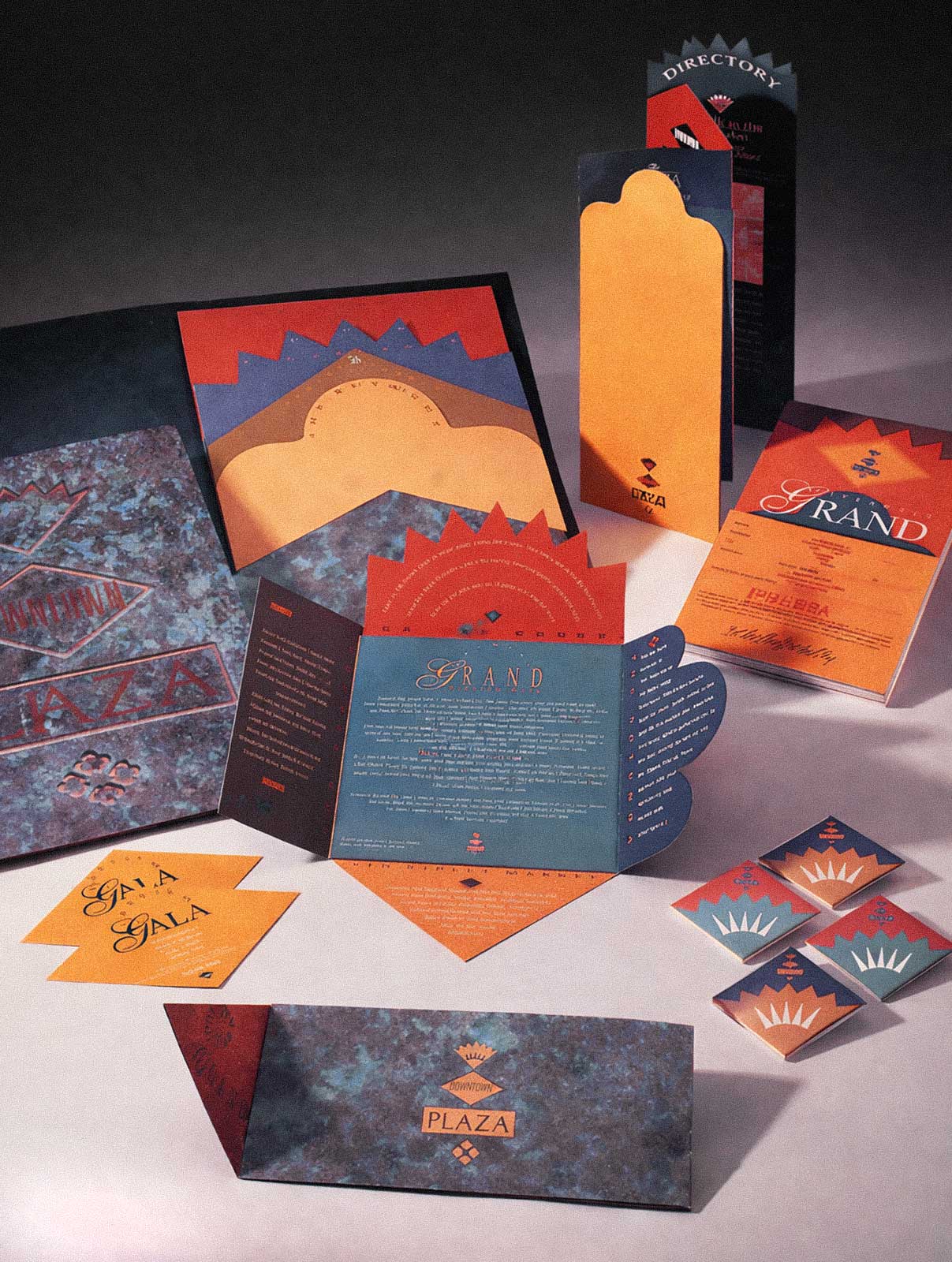  Identity System | Downtown Plaza | Complete identity system establishing color, material, and geometric language 