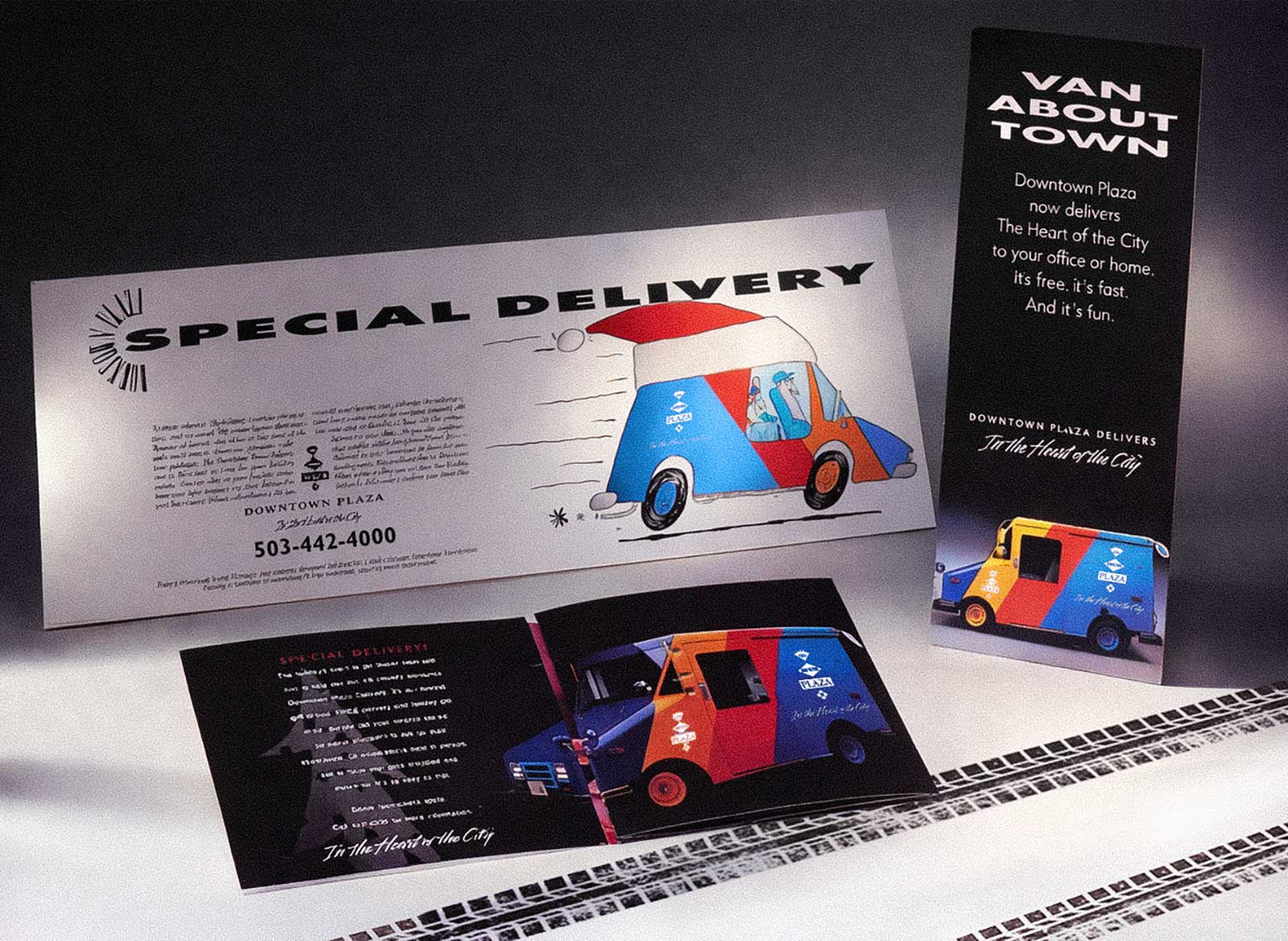  Delivery Truck Mailer | Downtown Plaza | Holiday mailer introducing free delivery service across the mall 