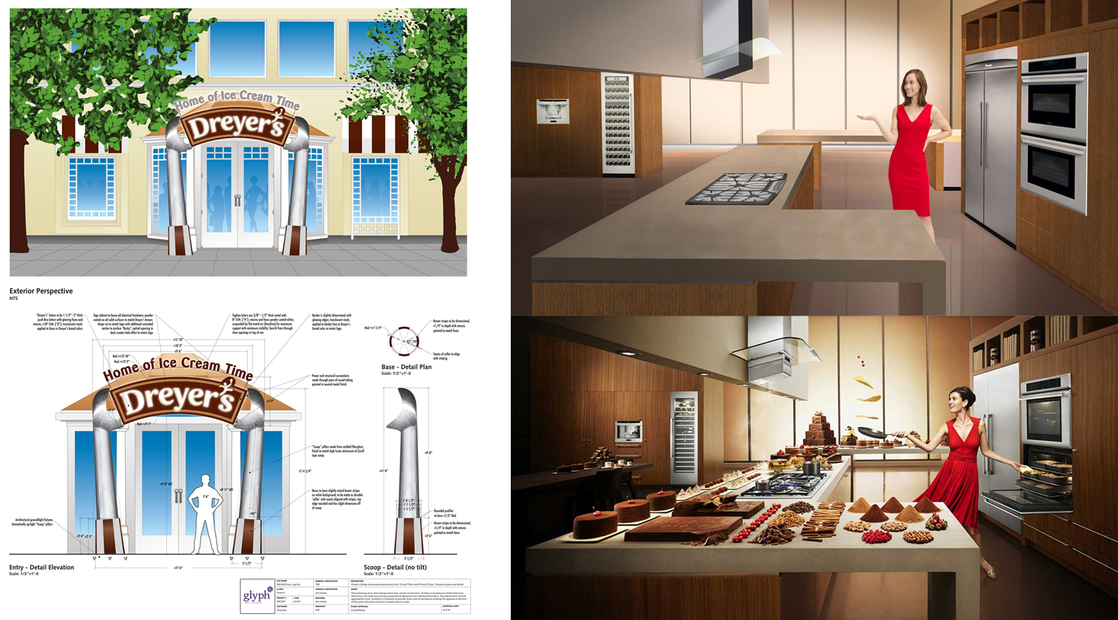  Renderings | Dreyer’s and Amana | Concept drawings used to explore and communicate spatial environments. 