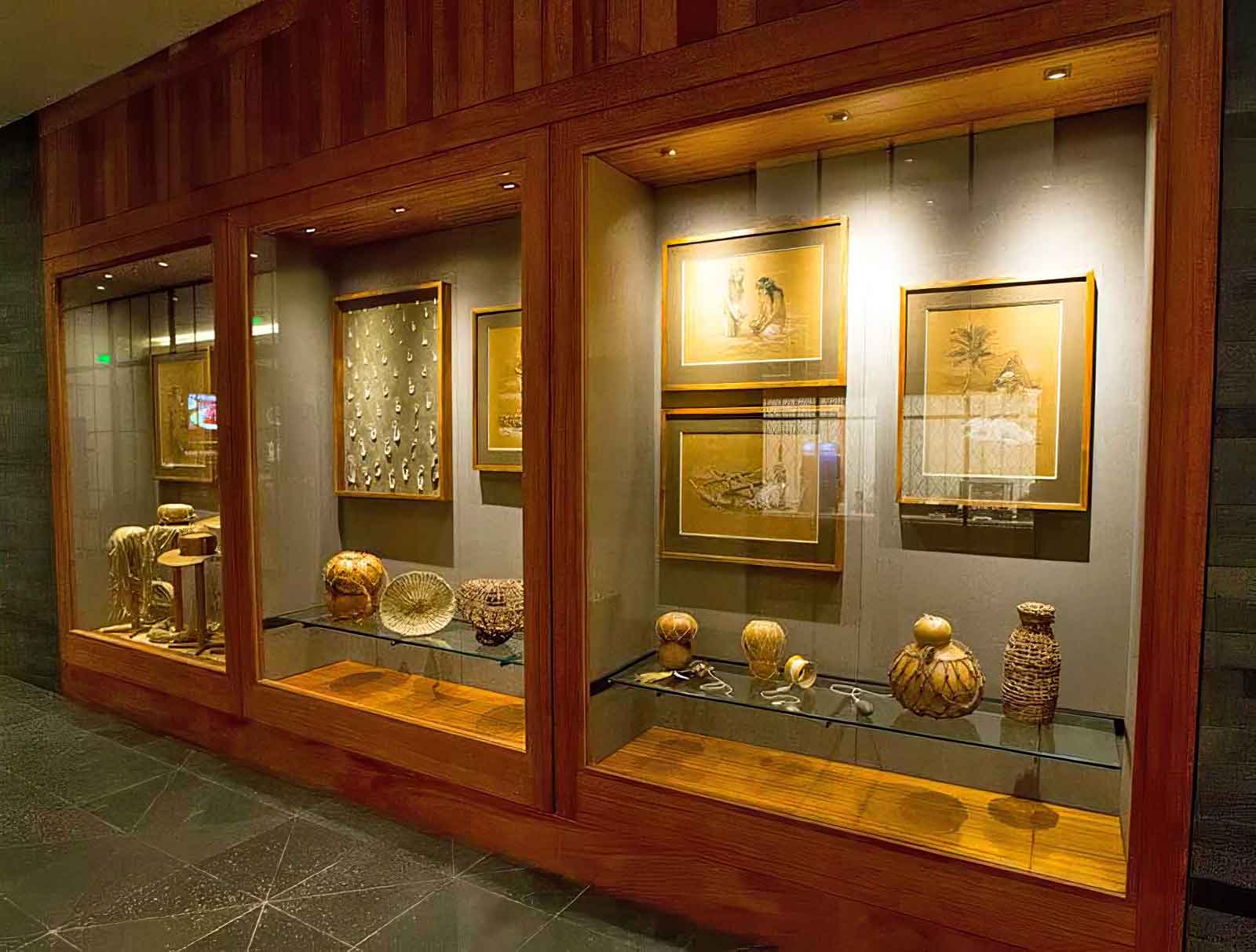  Permanent Historical Collection | Kukio Resort | Custom display cases and fixtures coordinating archival objects, fabrication, and environmental graphics 