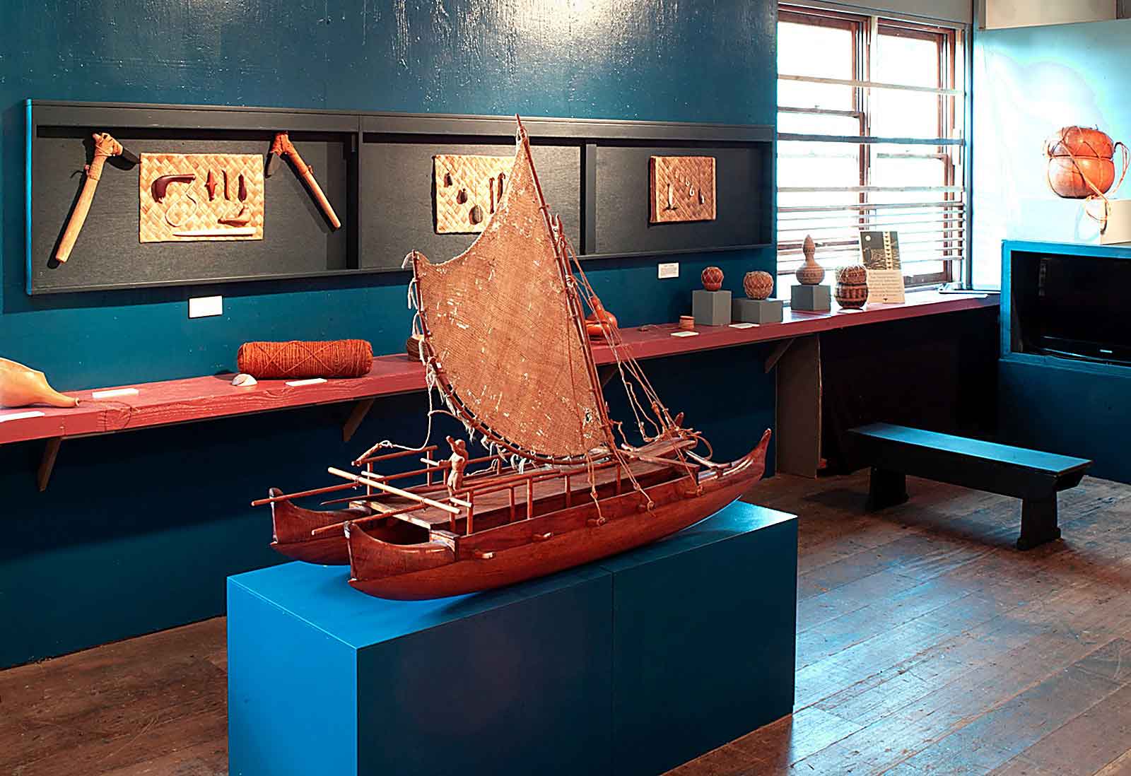  Wayfinding Exhibit | Donkey Mill Art Center | Alternate view of educational exhibiton on wayfinding and Polynesian migration 